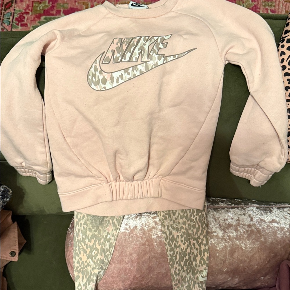 Nike Blush Sweatshirt with Animal Print Logo